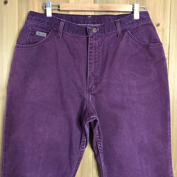 Vintage Wrangler Womens High Waisted Burgundy Plum “Mom” Jeans Size 16 (31/31) - Picture 3 of 16